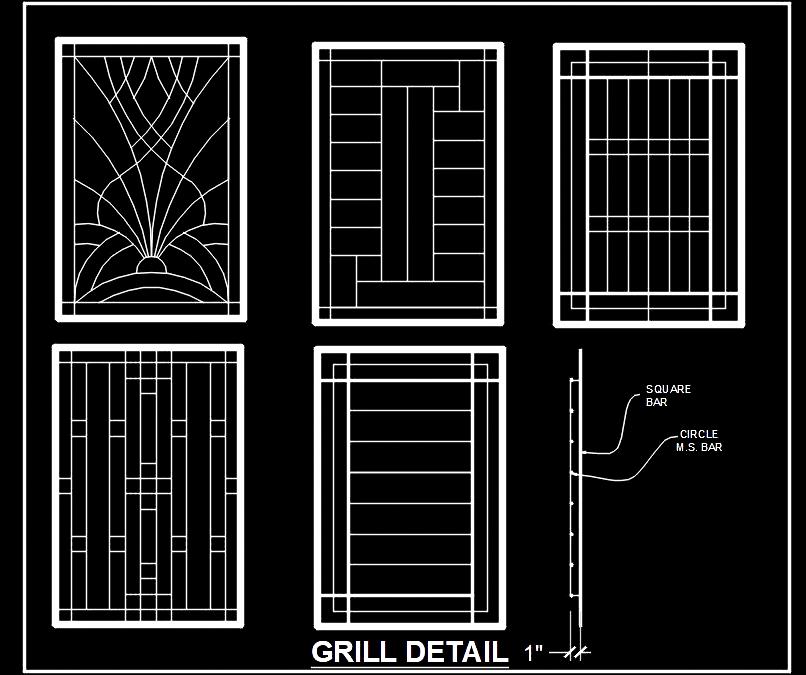 Window Grill Design Free CAD Block for Architectural Projects